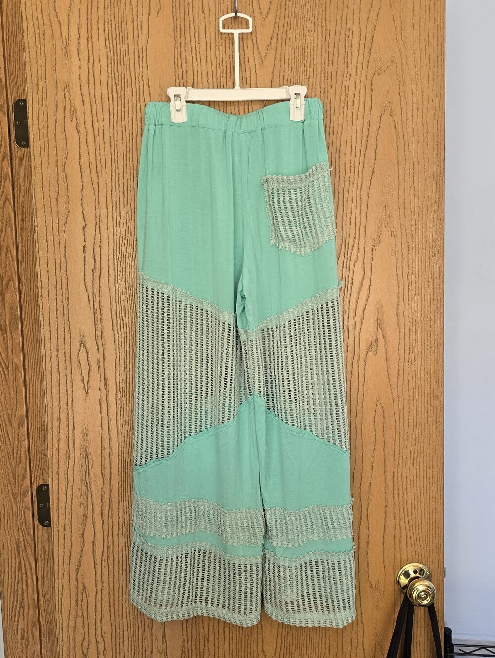 POL Mint Aqua Crochet Wide-Leg Pants - Picture 5 of 5